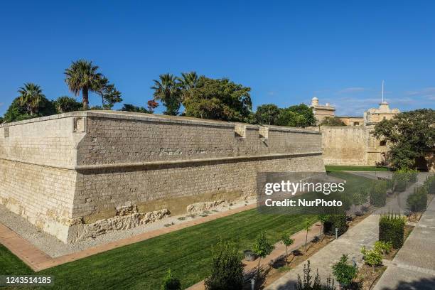 Walls of the historical old town are seen in Mdina, Malta on 23 September 2022 Mdina is a fortified city in the Northern Region of Malta which served...