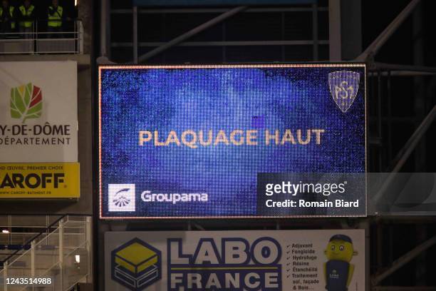 Illustration during the Top 14 match between Clermont and La Rochelle at Parc des Sports Marcel Michelin on September 25, 2022 in Clermont-Ferrand,...
