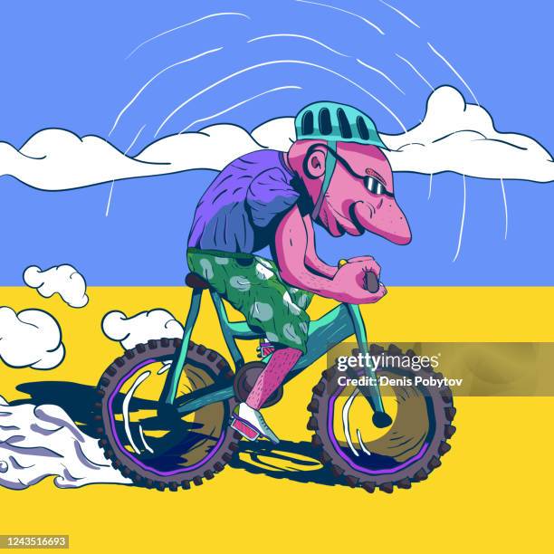 Common Rider Cartoon Cartoon Bike Helmet Photos and Premium High Res Pictures - Getty Images