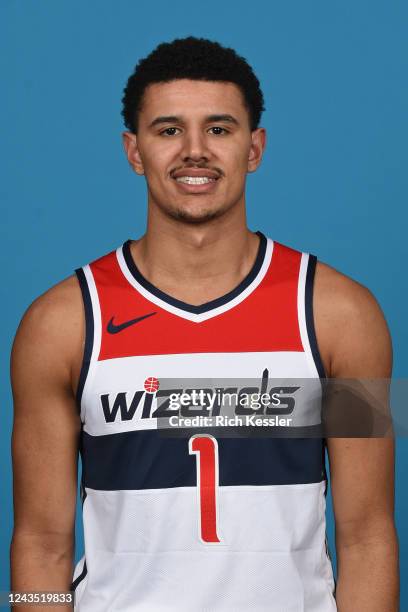 Johnny Davis of the Washington Wizards poses for a head shot during NBA Media Day on September 23, 2022 at Entertainment and Sports Arena in...