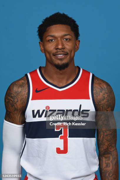 Bradley Beal of the Washington Wizards poses for a head shot during NBA Media Day on September 23, 2022 at Entertainment and Sports Arena in...