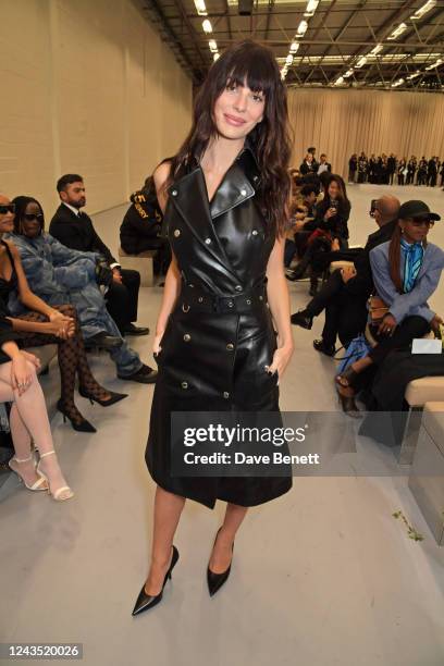Camila Morrone attends the Burberry Spring/Summer 2023 runway show in Bermondsey on September 26, 2022 in London, England.
