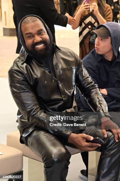 Kanye West attends the Burberry Spring/Summer 2023 runway show in Bermondsey on September 26, 2022 in London, England.