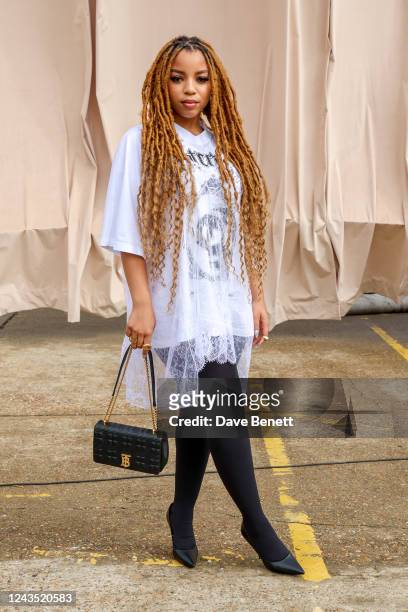 Chloe Bailey attends the Burberry Spring/Summer 2023 runway show in Bermondsey on September 26, 2022 in London, England.