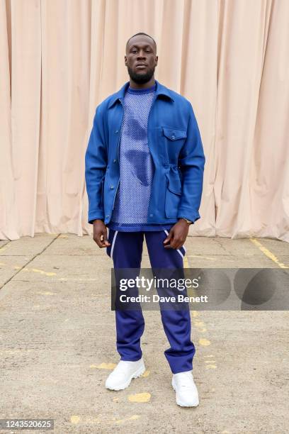 Stormzy attends the Burberry Spring/Summer 2023 runway show in Bermondsey on September 26, 2022 in London, England.