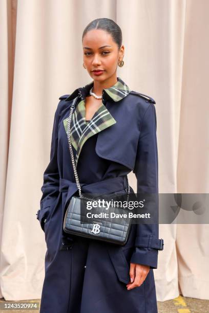 Jamilla Strand attends the Burberry Spring/Summer 2023 runway show in Bermondsey on September 26, 2022 in London, England.