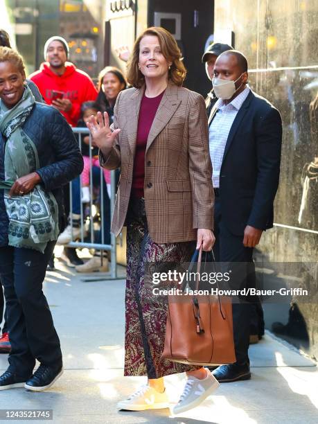 Sigourney Weaver is seen on September 26, 2022 in New York City.