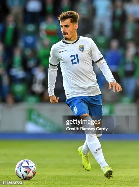 Belfast , United Kingdom - 24 September 2022; Donat Rrudhani of Kosovo during UEFA Nations League C Group 2 match between Northern Ireland and Kosovo...