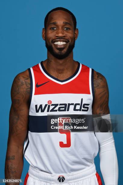 Will Barton of the Washington Wizards poses for a head shot during NBA Media Day on September 23, 2022 at Entertainment and Sports Arena in...