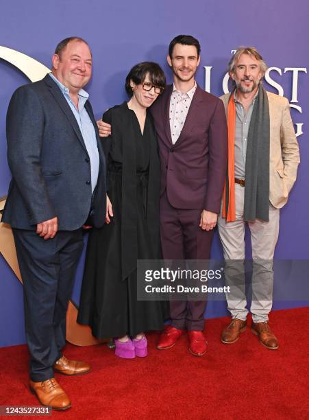 Mark Addy, Sally Hawkins, Harry Lloyd and Steve Coogan attend the UK Premiere of "The Lost King" at The Ham Yard Hotel on September 26, 2022 in...
