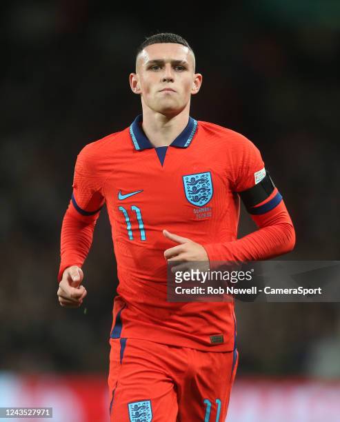 England's Phil Foden during the UEFA Nations League League A Group 3 match between England and Germany at Wembley Stadium on September 26, 2022 in...