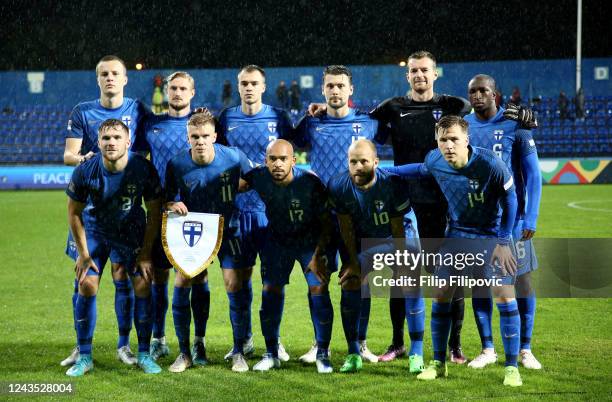 Finland national team photo prior the UEFA Nations League League B Group 3 match between Montenegro and Finland at Gradski Stadion on September 26,...