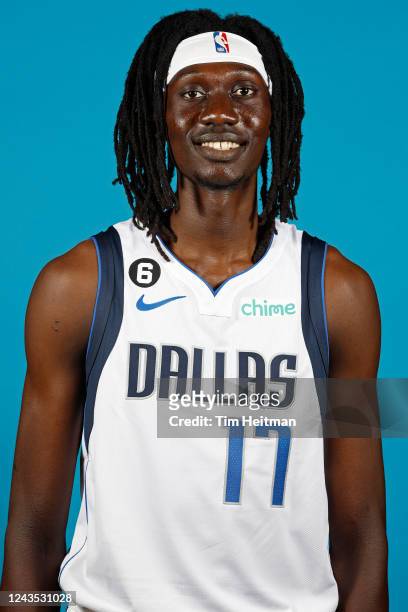 Mouhamadou Gueye of the Dallas Mavericks poses for a head shot during NBA Media Day on September 26, 2022 at American Airlines Center in Dallas,...