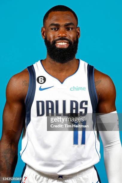 Tim Hardaway Jr. #11 of the Dallas Mavericks poses for a head shot during NBA Media Day on September 26, 2022 at American Airlines Center in Dallas,...