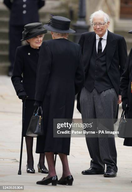 Princess Alexandra, Dame Mary Anne Morrison, a former lady-in-waiting to Queen Elizabeth II, and Rodney Elton, 2nd Baron Elton, at the State Funeral...