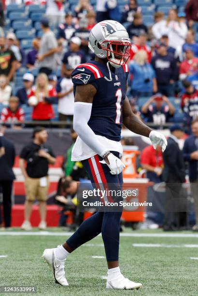 New England Patriots wide receiver DeVante Parker in warm up before a game between the New England Patriots and the Baltimore Ravens on September 25...