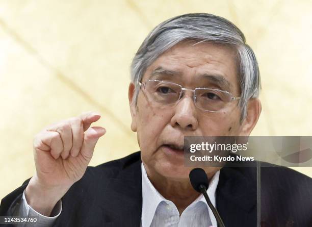 Bank of Japan Governor Haruhiko Kuroda holds a press conference in Osaka on Sept. 26, 2022.