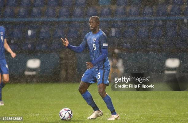 Glen Kamara of Finland during the UEFA Nations League League B Group 3 match between Montenegro and Finland at Gradski Stadion on September 26, 2022...