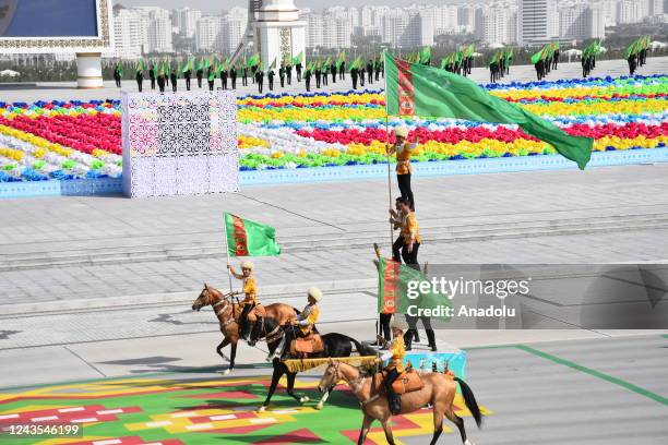 Military parade is held on the occasion of the 31st anniversary of independence of Turkmenistan on September 27, 2022 in Ashgabat, Turkmenistan.