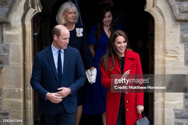 Prince William, Prince of Wales and Catherine, Princess of Wales leave St Thomas Church, which has been redeveloped to provide support to vulnerable...