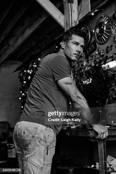 July 17: Actor Luke MacFarlane poses for JON Magazine on July 17, 2022 in Los Angeles, California.