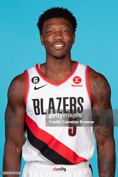 Davonte Cacok of the Portland Trail Blazers poses for a head shot during NBA Media Day on September 26, 2022 at the MODA Center in Portland, Oregon....