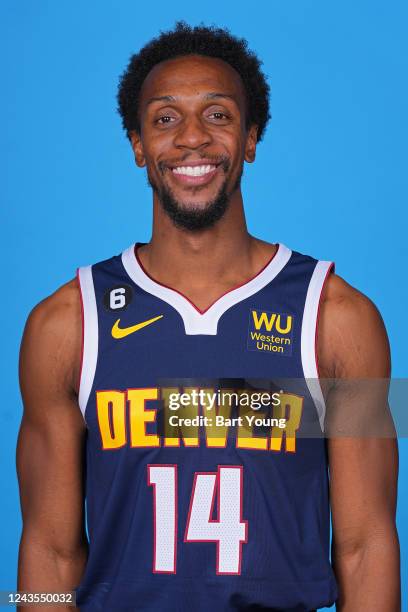 Ish Smith of the Denver Nuggets poses for a head shot during NBA Media Day on September 26, 2022 at the Ball Arena in Denver, Colorado. NOTE TO USER:...