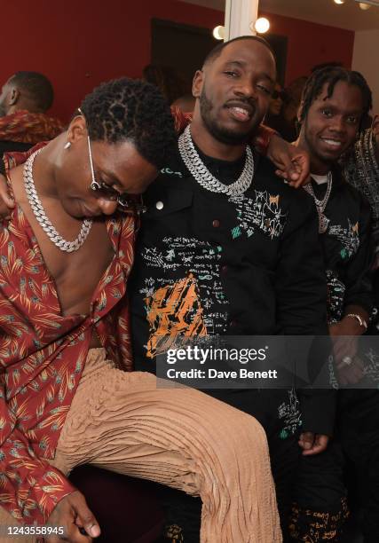 Wizkid, Konan and Krept pose backstage following WizKid's performance at The Roundhouse on September 27, 2022 in London, England.