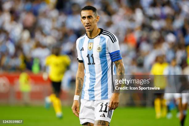 Argentina midfielder Ángel Di María during the first half of the international friendly soccer game between Argentina and Jamaica on September 27,...