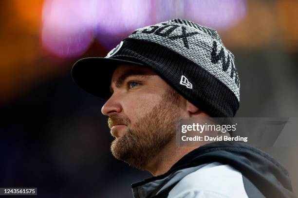 Liam Hendriks of the Chicago White Sox looks on against the Minnesota Twins in the fifth inning of the game at Target Field on September 27, 2022 in...