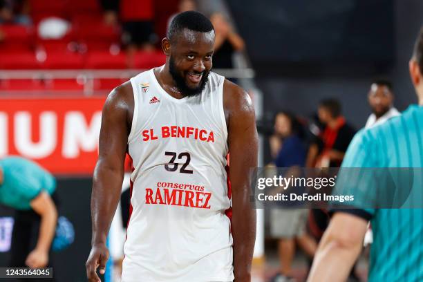 Terrel Carter of SL Benfica looks on during the Basketball Champions League Qualifiers match between SL Benfica vs Brose Bamberg on September 25,...