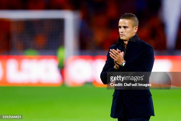 Ibrahim Affelay old player of the Netherlands Looks on during the UEFA Nations League League A Group 4 match between Netherlands and Belgium at...