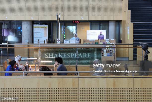 People are seen at Bibliotheca Alexandrina in Alexandria, Egypt, on Sept. 27, 2022. Bibliotheca Alexandrina, a massive unique library and cultural...