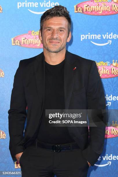 Marco Maddaloni attends the Me contro te "La famiglia reale" Prime TV series blue carpet at The Space Moderno Cinema.