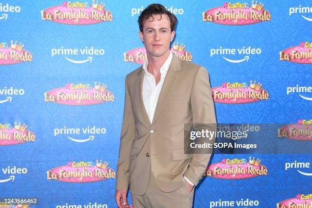 Sebastiano Kiniger attends the Me contro te "La famiglia reale" Prime TV series blue carpet at The Space Moderno Cinema.