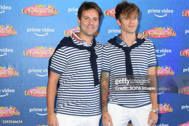 Daniel Marangiolo and Jacopo Malnati of iPantellas attend the Me contro te "La famiglia reale" Prime TV series blue carpet at The Space Moderno...