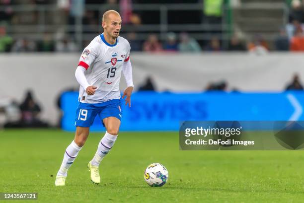 Vaclav Cerny of Czech Republic controls the Ball during the UEFA Nations League League A Group 2 match between Switzerland and Czech Republic at...