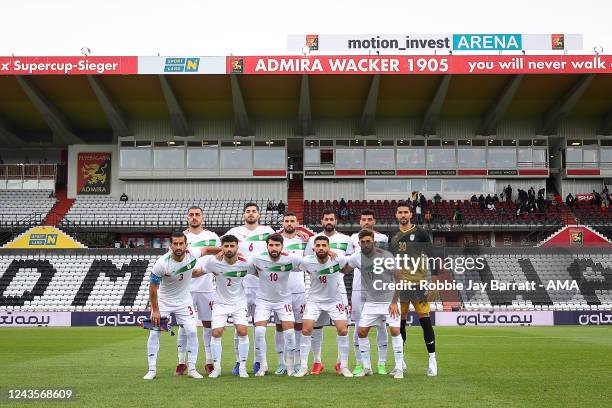 Players of Iran pose for a team group during the International Friendly between Senegal and Iran at Motion Invest Arena on September 27, 2022 in...