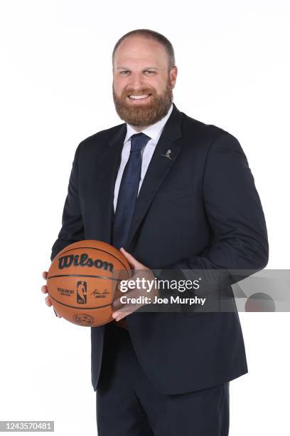 Head Coach Taylor Jenkins of the Memphis Grizzlies poses for a portrait during NBA Media Day on September 26, 2022 at FedExForum in Memphis,...