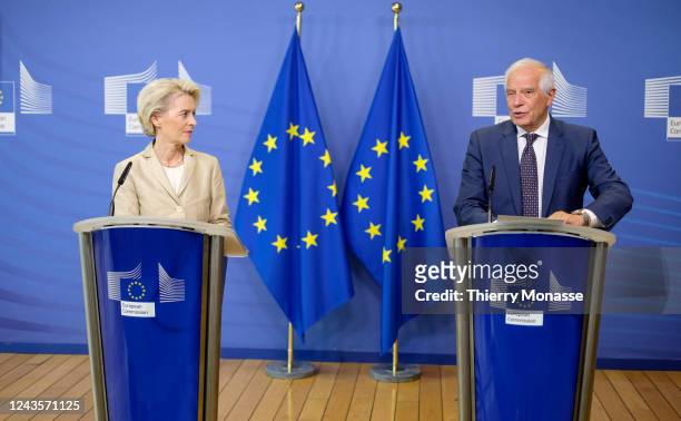 Commission President Ursula von der Leyen and the Vice President and High Representative for Foreign Affairs and Security Policy Josep Borrell i...