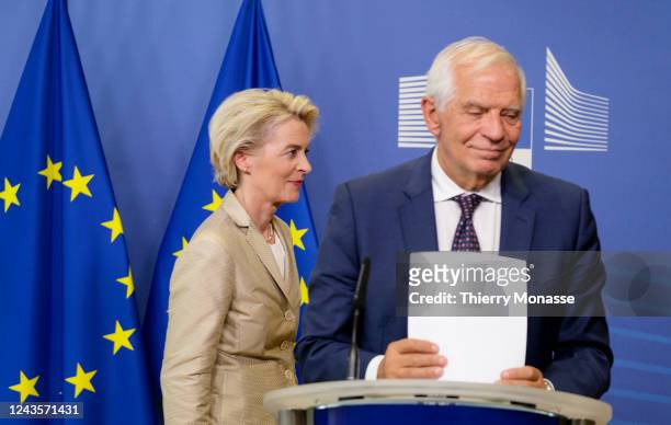 Commission President Ursula von der Leyen and the Vice President and High Representative for Foreign Affairs and Security Policy Josep Borrell i...