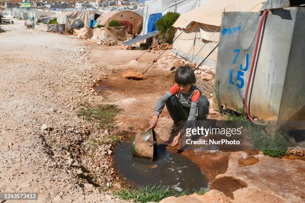 Several cases of cholera were recorded in northwestern Syria, where pictures show pools of contaminated water in front of tents for the displaced in...