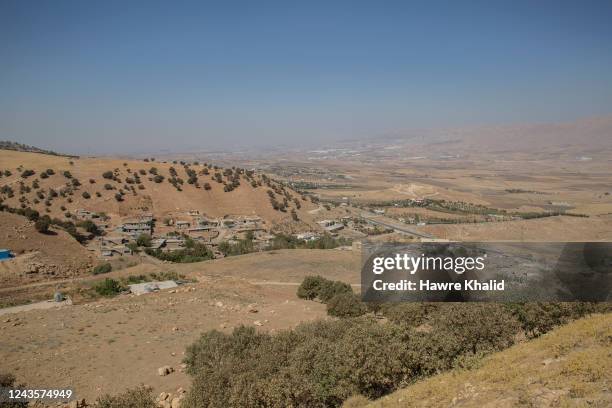 The view of Zrgwez village where the Iranian drone bombed. On September 28, 2022 in Sulaymaniyah, Iraq.