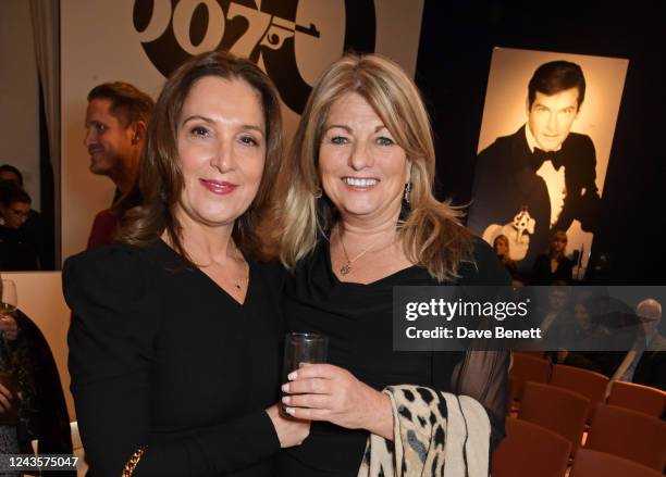 Barbara Broccoli and Carole Ashby attend the "Sixty Years Of James Bond" charity auction hosted by EON Productions and Christie's on September 28,...