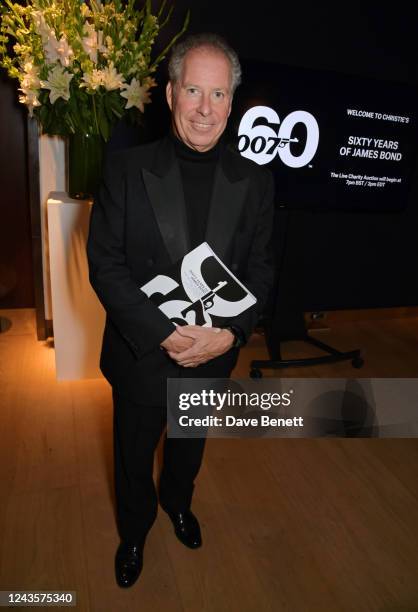 David Armstrong-Jones, 2nd Earl of Snowdon, attends the "Sixty Years Of James Bond" charity auction hosted by EON Productions and Christie's on...
