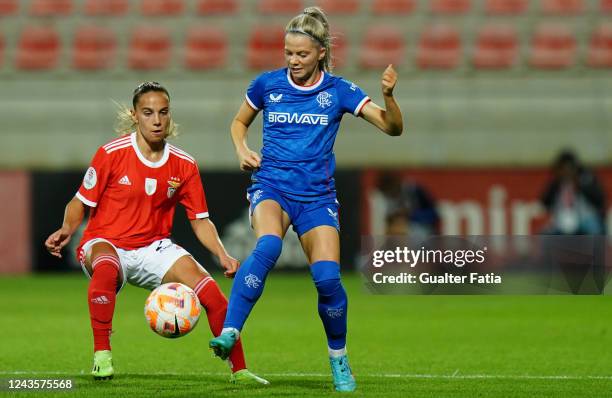 Brogan Hay of Rangers with Lucia Alves of SL Benfica in action during the UEFA Women´s Champions League Second Qualifying Round Second Leg match...