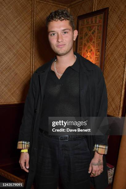 Rafferty Law attends the VIP album launch party for "The Love That's Ours" by The Big Pink at The House of KOKO on September 28, 2022 in London,...