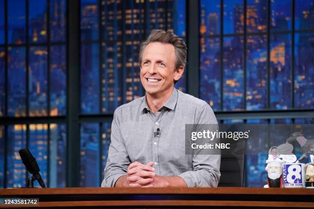 Episode 1337 -- Pictured: Host Seth Meyers during the monologue on September 28, 2022 --