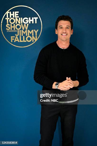 Episode 1719 -- Pictured: Actor Miles Teller poses backstage on Wednesday, September 28, 2022 --