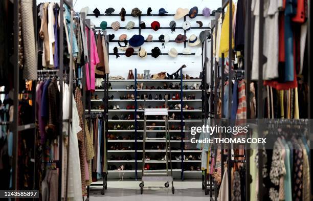 Costumes and hats to hire for the film industry are stored at the Peris Costumes company, in Algete, northern Madrid, on September 26, 2022. - A...